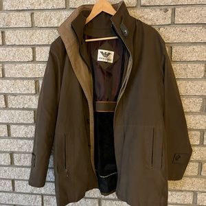 Giorgio Armani men’s vintage jacket with faux fur removable lining size large